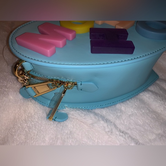 Moschino 'Moschino' Leather Heart Bag (Fantasy Print Light Blue) - Picture 8 of 12